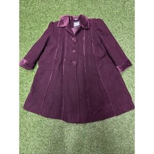 Girls Rothschild Wool Dress Victorian Style Winter Coat Burgundy Maroon Size 6